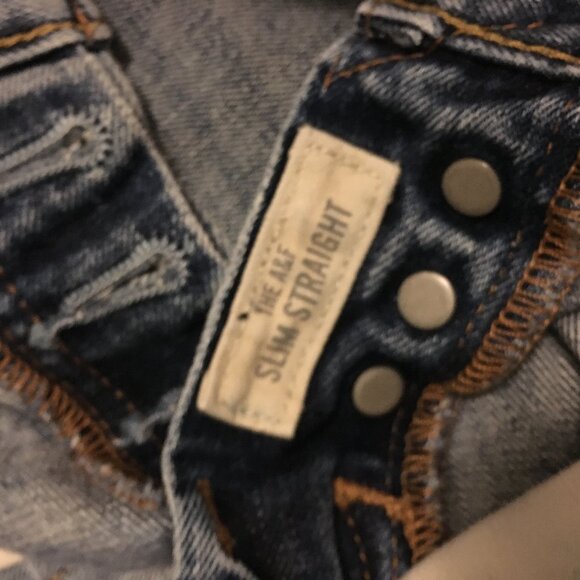 Abercrombie & Fitch Slim & Straight Blue Distressed Denim Jeans - Picture 6 of 16